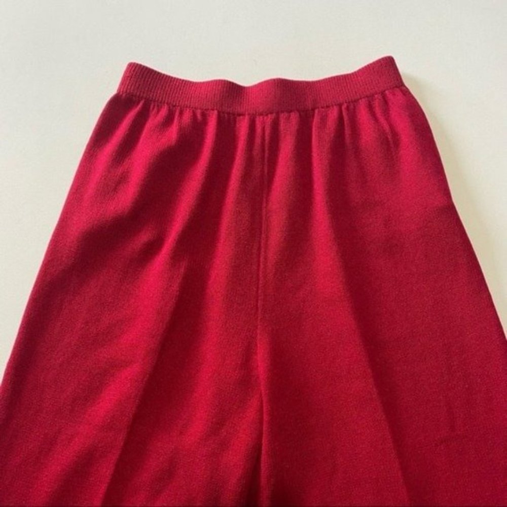 Vintage St. John Collection Santana Knit Red Pleated Pants Women’s Size 6 - Picture 6 of 9